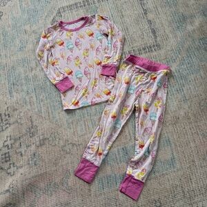 Monkeeroos 4T Pink Ice Cream Bamboo Pajama Set